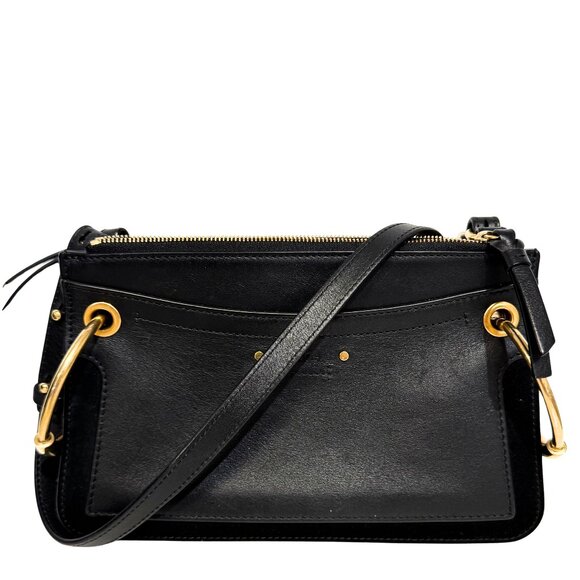 Chloe Handbags - Chloe Roy Black Leather & Suede Small Crossbody